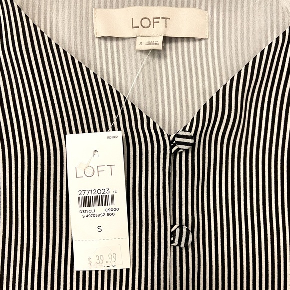 Loft black/white spaghetti strap top - Picture 3 of 5